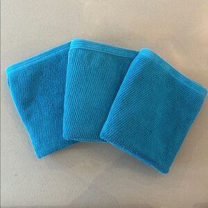Lot Set 3 Valerie Bertinelli Bath Towels Deep Turquoise Blue 47” X 30” Vintage